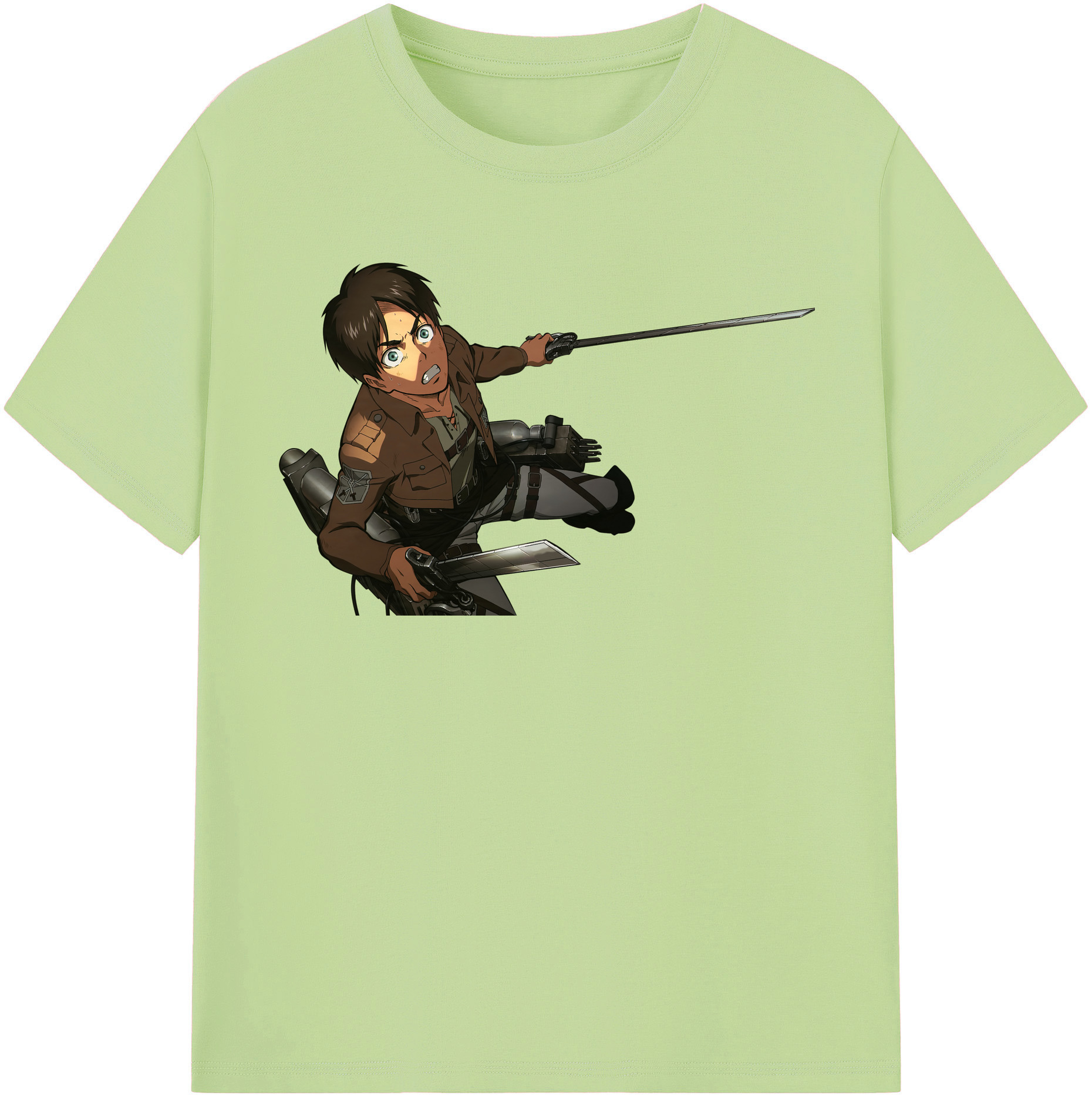 （画像用） 進撃の巨人 エレン･イェーガー Attack on Titan Eren Jäger 綿100％半袖Tシャツ（フロントプリント）